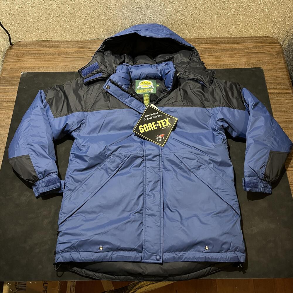 Vintage Cabela's Jacket Womens Large Blue Gore Tex 650 Goose Down Parka 2000s